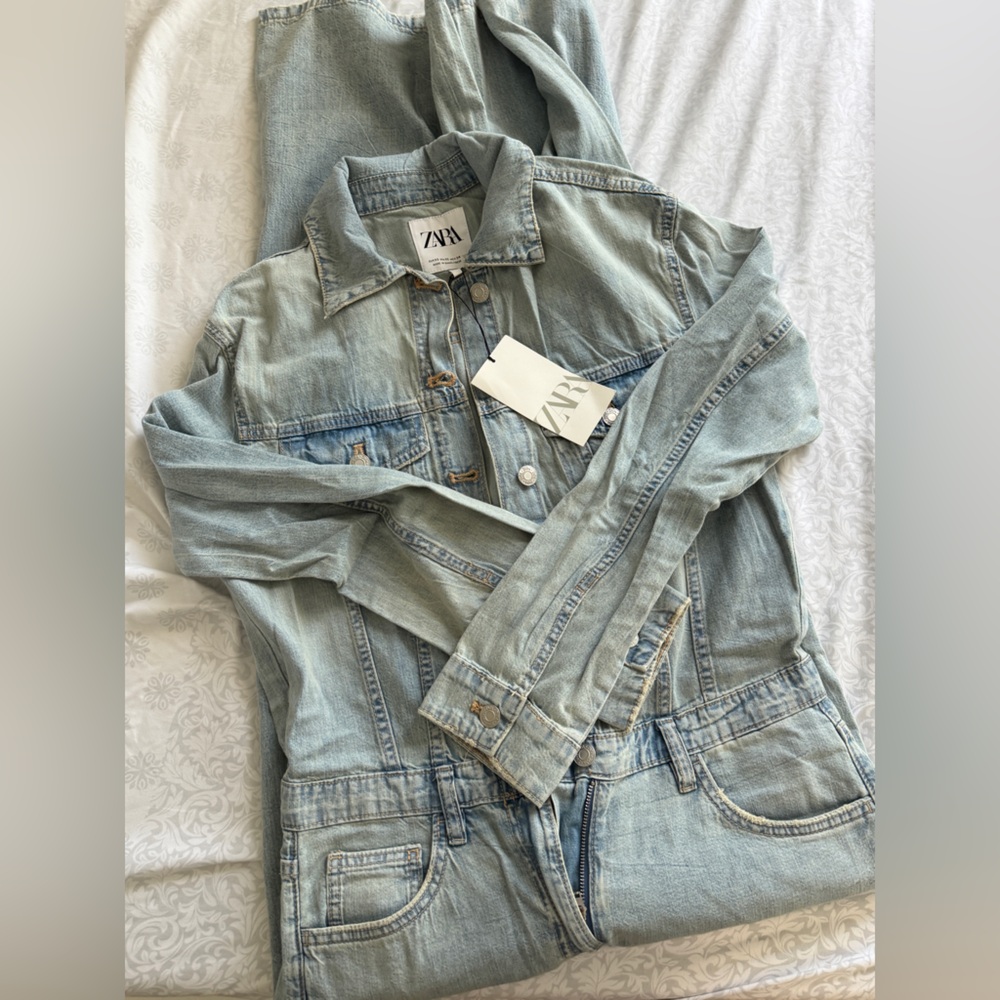 Zara Blue Denim Jumpsuit